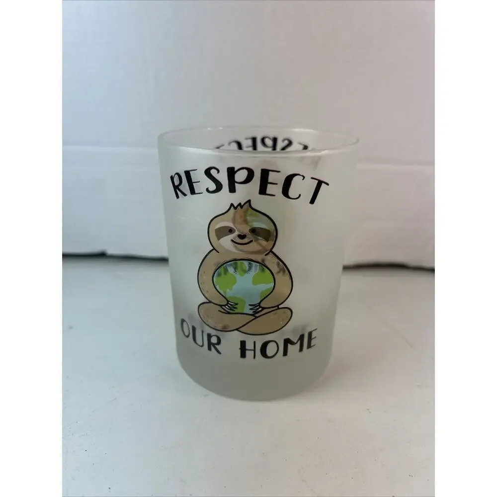 Culver Sloth Frosted Drinking Glass Barware MCM Vintage Novelty Humorous